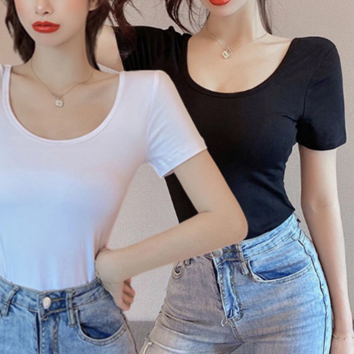 주디앤 여성 슬림핏 쫄티 반팔 티셔츠 2P 주디앤 여성 슬림핏 쫄티 반팔 티셔츠 2P