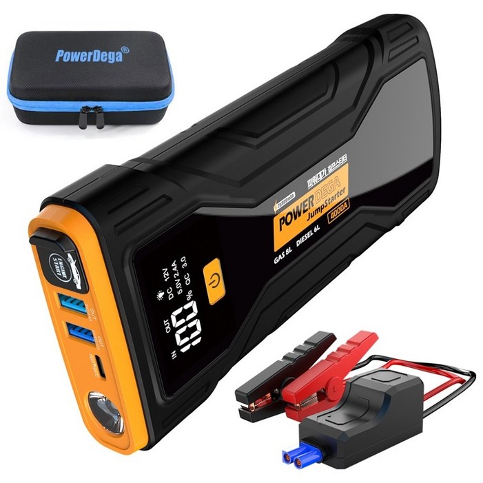 25900mAh파워대가 자동차 긴급시동 점프스타터 오토바이 보조배터리 자동차 배터리 점프스타터스마트 점프선, 25900mAh, 1개