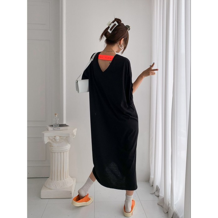 비비드 뒷 밴딩 원피스