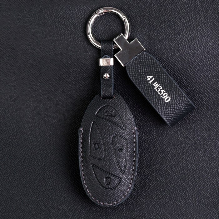 무료각인 현대 가죽 차키케이스  가죽 키홀더 그랜저 GN7 아이오닉 코나 투싼 아반떼 싼타페 트니르, 현대 J타입, 다크네이비