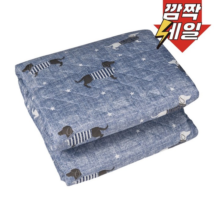 한일의료기 탄소열선 고급 전기요 보관가방 포함, 블루동물대135x180cm