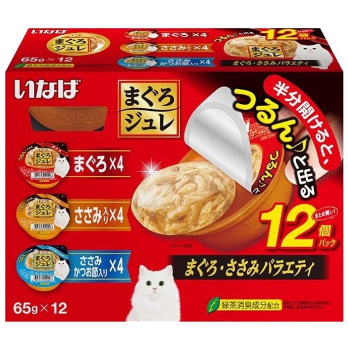 이나바 챠오 고양이컵캔 마구로쥬레 대용량 버라이어티팩 12개입, 1개, 780g