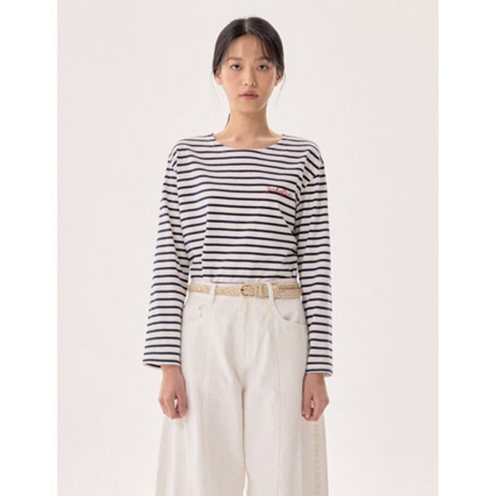 나이스클랍(백화점) [나이스클랍] N252PWT337 스트라이프 크랍티셔츠 네이비 화이트 281014