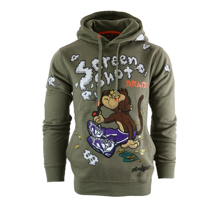 스크린샷 H1171  정품 미국 인기 스트릿 패션 브랜드  스크린샷 시그니처 원숭이 후드티  오버핏 빅사이즈