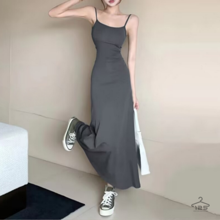 바이일이오 여성 슬림 끈 나시 머메이드 롱 원피스 바이일이오 여성 슬림 끈 나시 머메이드 롱 원피스