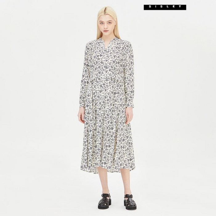 시슬리 패럿 플라워 프린트 원피스 SAOP34431