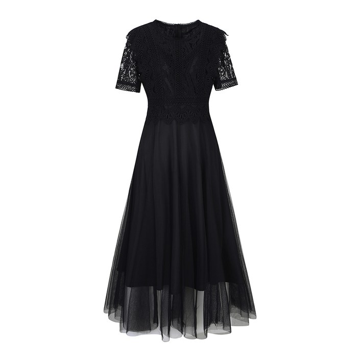 23 신상 레이스 메쉬 반팔 롱 원피스 BGOAF7514