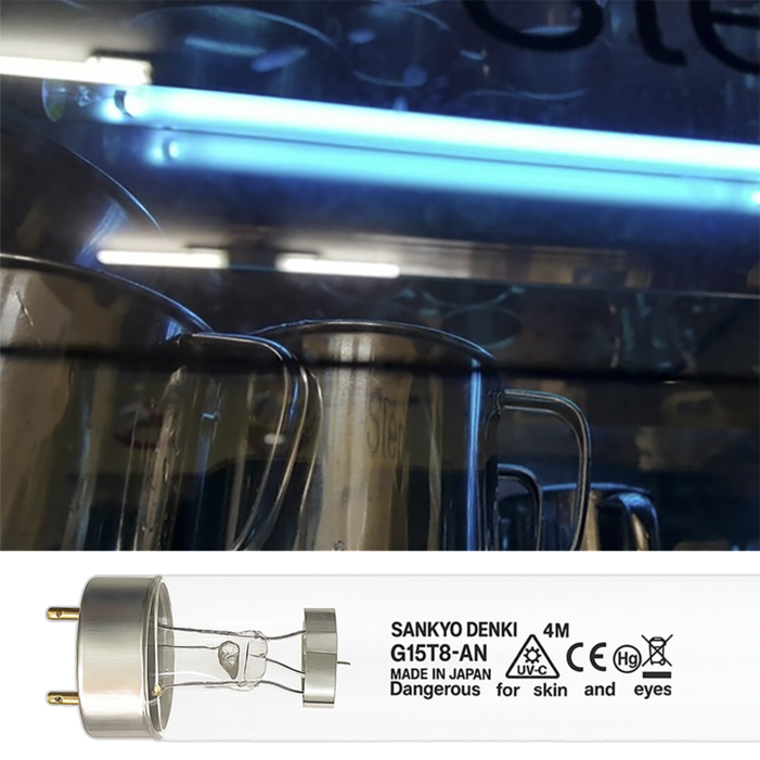 산쿄 G15T8AN 15W 자외선 살균램프 컵 살균기 전용 교체램프 업소용 식기 UVC 소독램프 일제