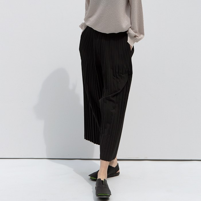 YD WORKS 가을 겨울 링클 플리츠 여성 굵은 주름 와이드 통 팬츠 25년 신상품
