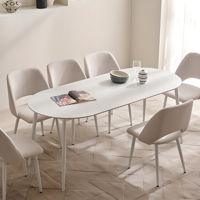 삼익가구클랜 타원형 통세라믹 6인용 1800 식탁 테이블
