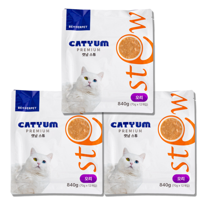 베러펫 캣냠 고양이습식사료 고양이사료 주식 스튜, 70g, 36개, 오리