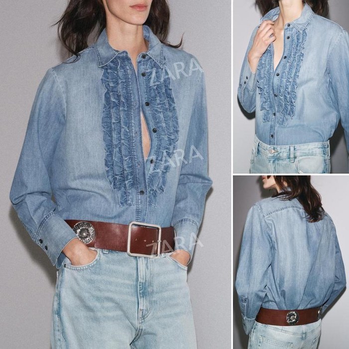 ZARA 자라 2025 신상  데님 셔츠 5216061