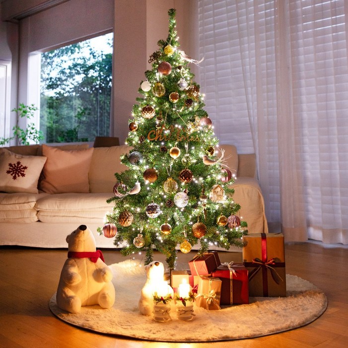 디에스트리 크리스마스트리 160cm 나무전구장식 풀세트