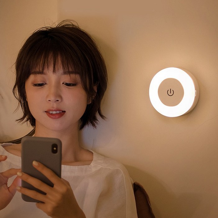 샛별그램 무선 USB  터치등 3가지색 밝기조절 붙이는 조명