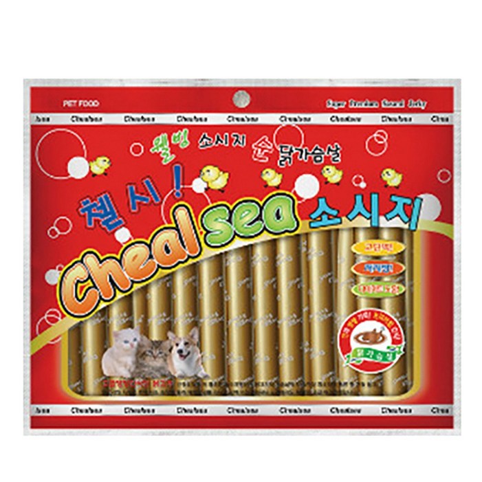 뉴핫 강아지간식첼시 강아지소시지 28개입2468세트, 8세트, 420g, 닭가슴살