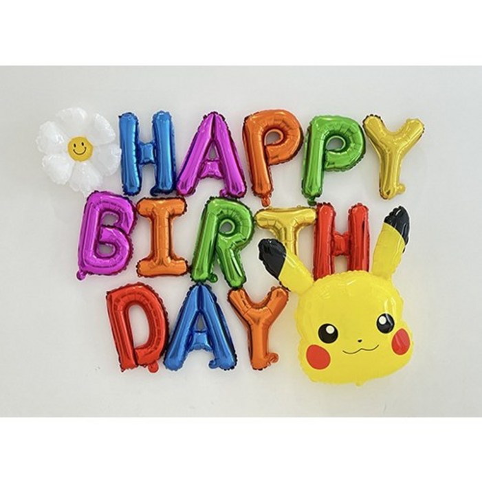 포켓몬 레인보우 레터링 풍선세트 레인보 정품 포켓몬스터 피카츄 생일 파티