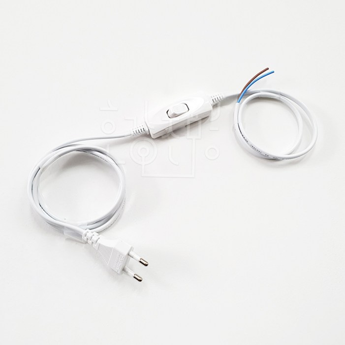 호강조명 AC 220V 전선코드 중간스위치 0.75SQ 백색