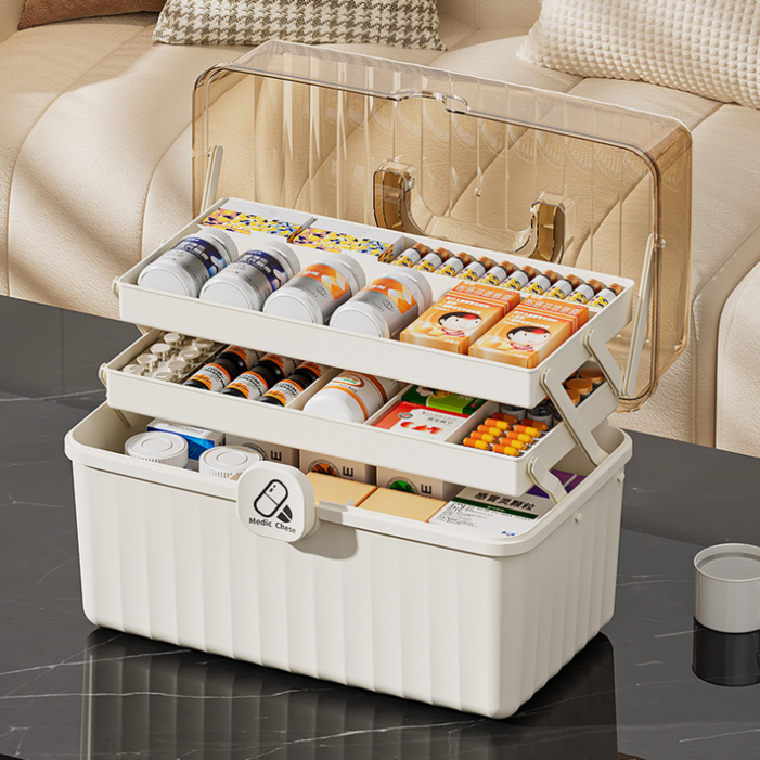 피라모니 다용도 3단 약통 구급 상자 케이스