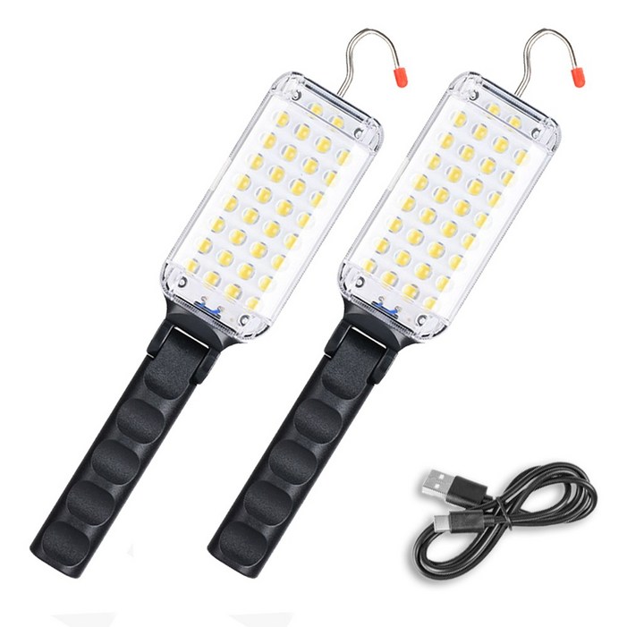 180도 각도 조절 34구 LED 충전식 무선 작업등 자석부착