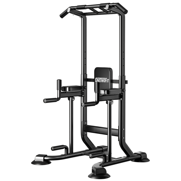 OneTwoFit 원투핏 다용도 턱걸이 높이 6단계 조절가능 가정용 철봉 운동기구, 블랙