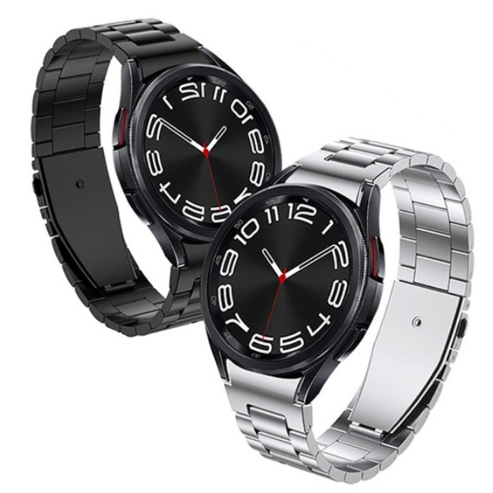 미소피아 갤럭시워치7 6 5 4 원클릭 메탈 스트랩 프로 클래식 호환 원버튼 원터치  조절기 증정, 원클릭메탈 실버