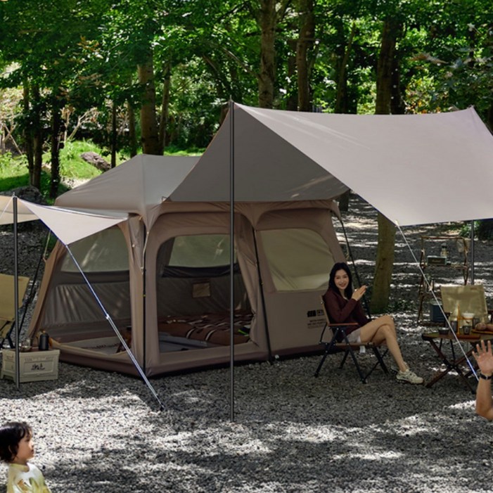 익스플로어 올인원 원터치 텐트 34인용 그늘막 쉘터 거실형 3인용 4인용