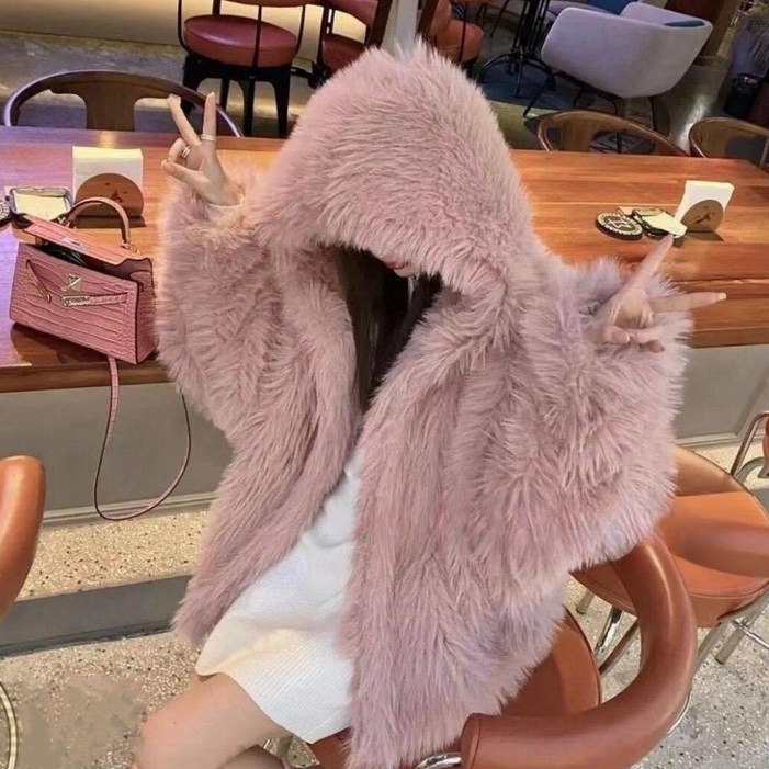 루스리더 여성 신상 후드 폭스퍼 하프 털 코트 M609