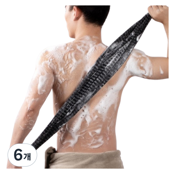 럭키라이프 하드앤스트롱 스트레스 확 풀리는 시원한 개운한 일본산 샤워타올, 6개, 1매, 네이비하드