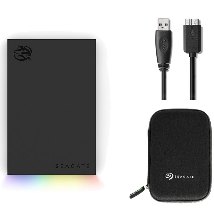 씨게이트 FireCuda Gaming 외장하드 STKL2000400 데이터 복구 서비스 파우치USB케이블, 블랙, 2TB 씨게이트 FireCuda Gaming 외장하드 STKL2000400 데이터 복구 서비스 파우치USB케이블, 블랙, 2TB