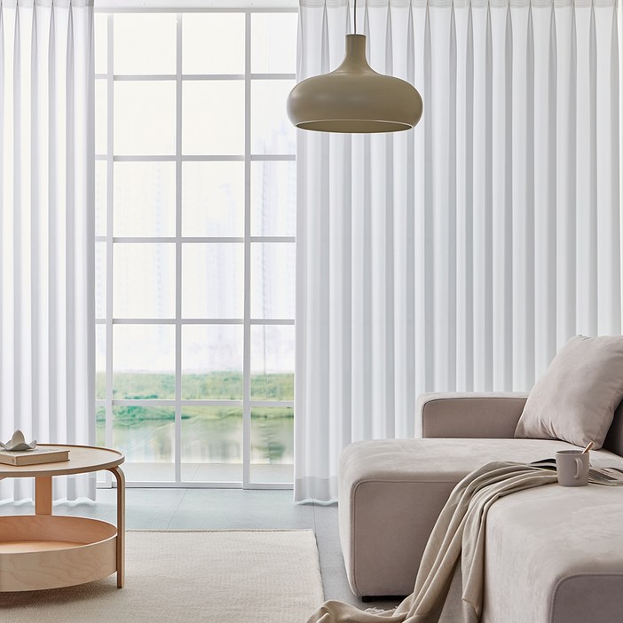 샤인포그 도톰 쉬폰 커튼 2p