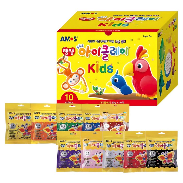 아모스 탱탱 아이클레이 키즈 50g 10색 세트