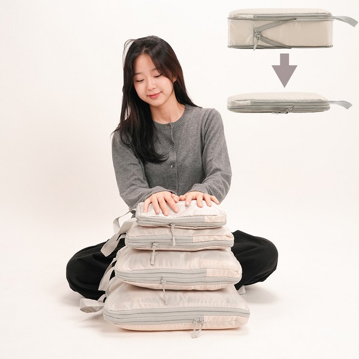 태르아 부피순삭 여행용 압축 파우치 4종 세트