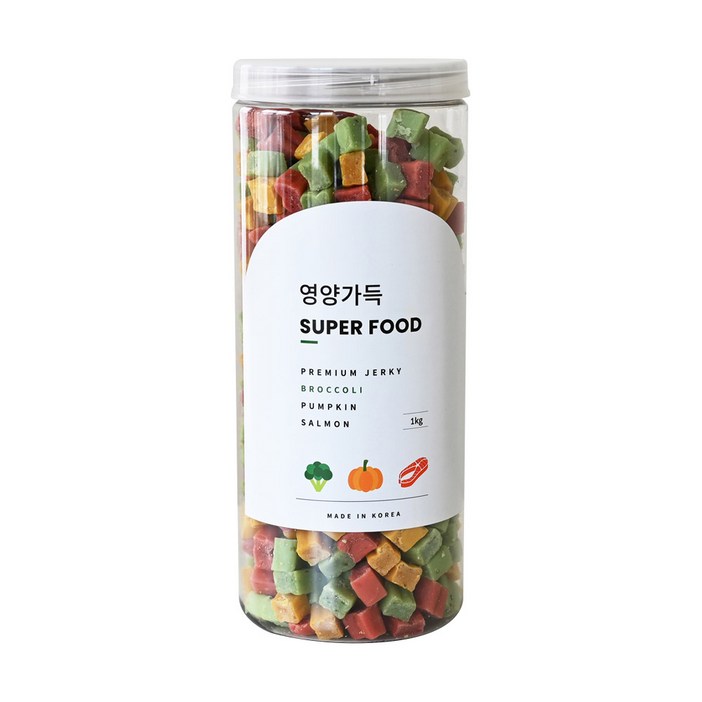 제로랩스 강아지 영양가득 져키, 브로콜리+단호박+연어, 1kg, 1개