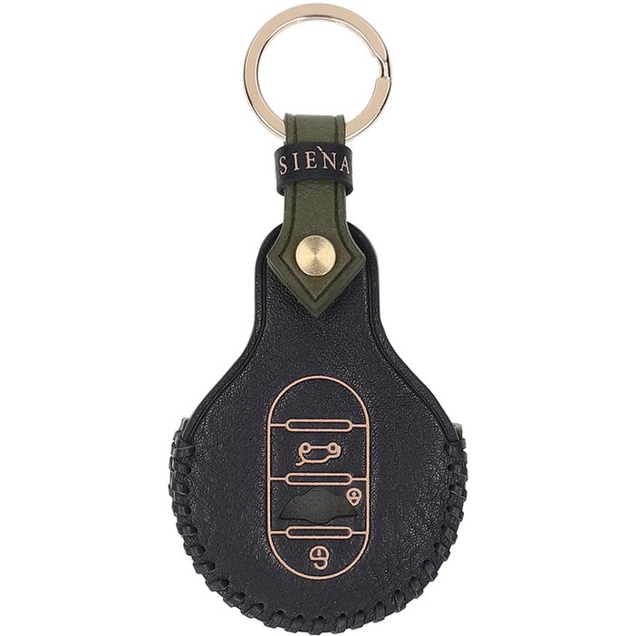 오시에나 차 키케이스 스마트 가죽 피렌체 키홀더, 카키네이비, BMWmini