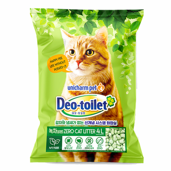 유니참데오토일렛 비응고형 감자 없는 Zero 고양이 모래