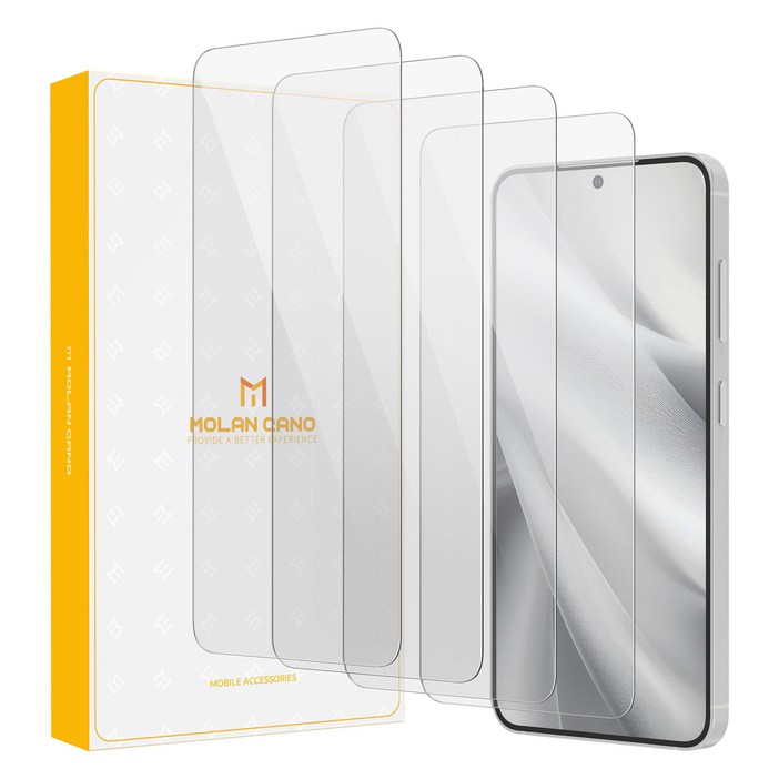 모란카노 플래쉬 강화유리 휴대폰 액정보호필름 4p 세트 투명