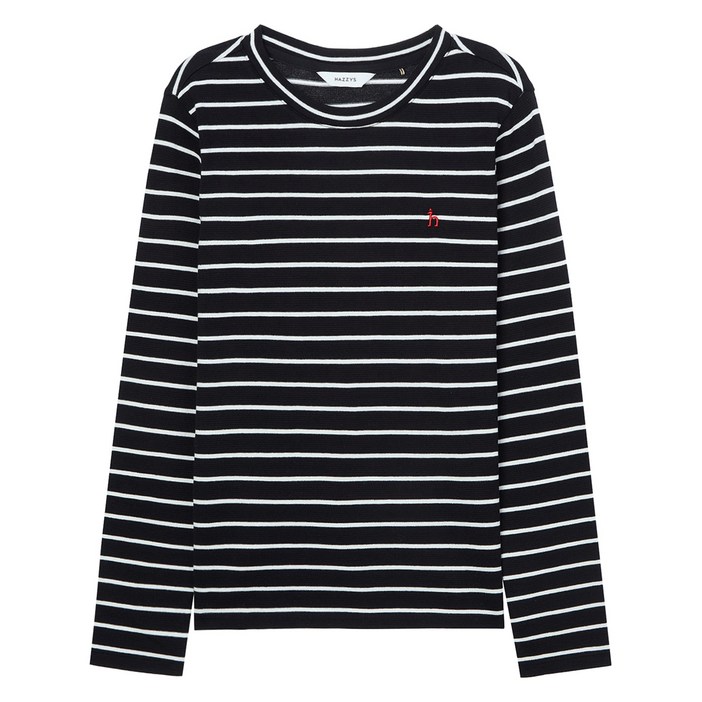 헤지스 여성용 에센셜 스트라이프 긴팔 티셔츠