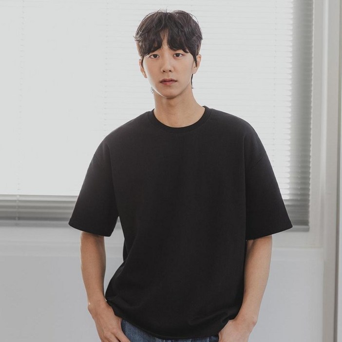 앨빈클로 더블코튼 무지 오버핏 반팔티 AST3133