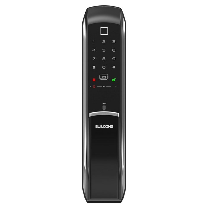 빌드원 푸시풀 지문인식 카드키 비상키 도어락 실버, BO-DP9300FSK, 방문설치
