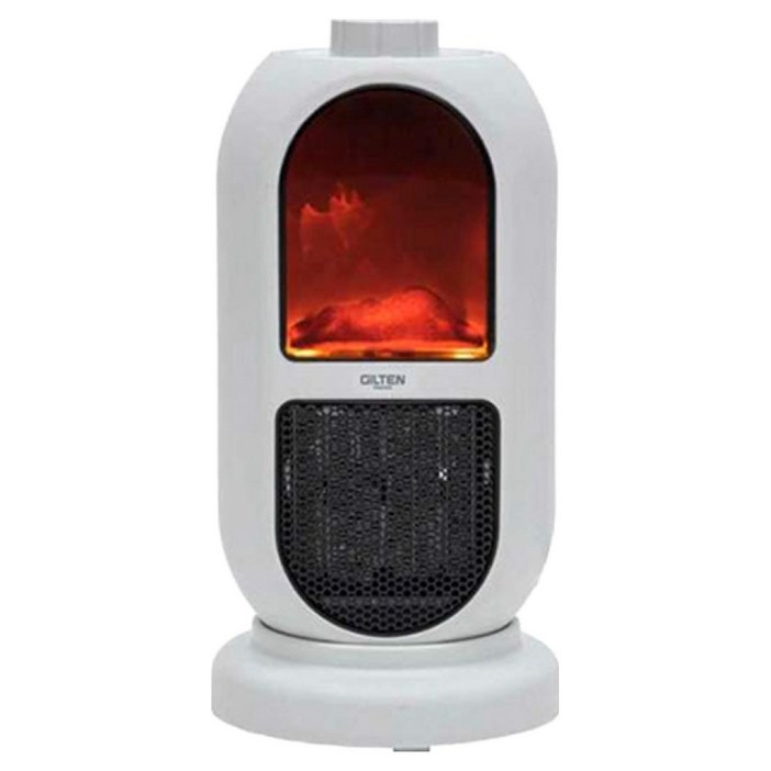 길텐 미니 불꽃 플래임 PTC 탁상형 캠핑용 전기히터, GTPHP890FW, 화이트