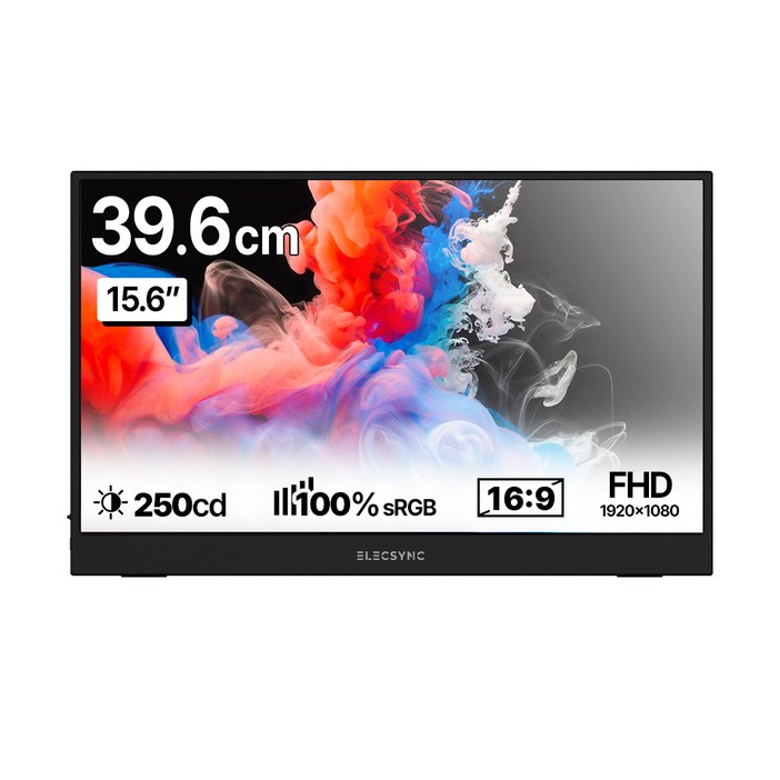 일렉싱크 FHD 휴대용 모니터, 39cm, S15A블랙