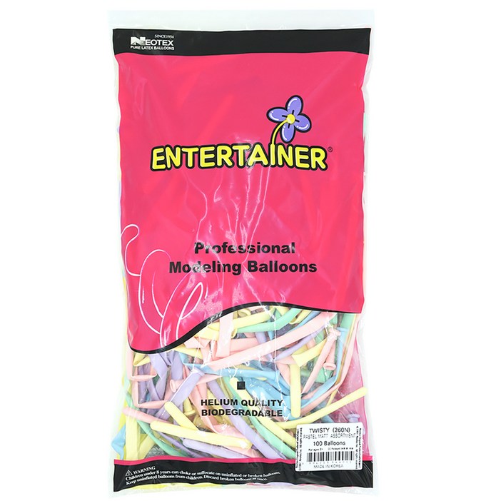 네오텍스 260N 요술풍선 100p, 파스텔매트혼합, 1개