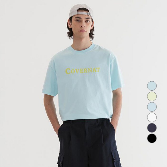 커버낫 남녀공용 통기성 센터 어센틱 반팔 티셔츠