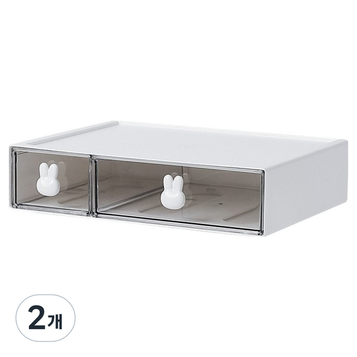 BenF 슬림 2칸 흰토끼 책상 수납 서랍 정리함