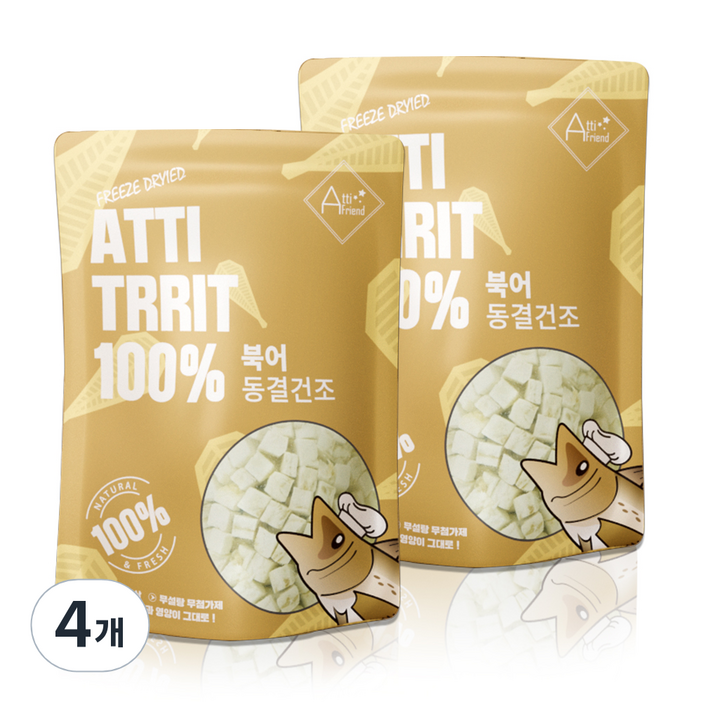 아띠지기 강아지 동결건조간식, 북어, 60g, 4개 아띠지기 강아지 동결건조간식, 북어, 60g, 4개