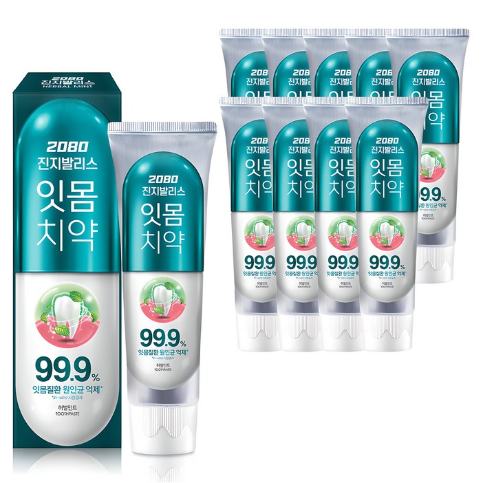 2080 진지발리스 허벌민트 잇몸치약