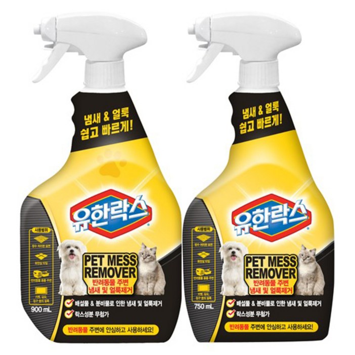 유한락스 펫 메스 리무버 탈취제 900ml 750ml, 1.65L, 1세트