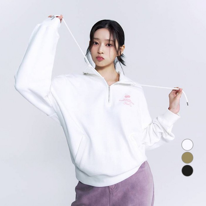 키르시 체리 아치 로고 하프 집업