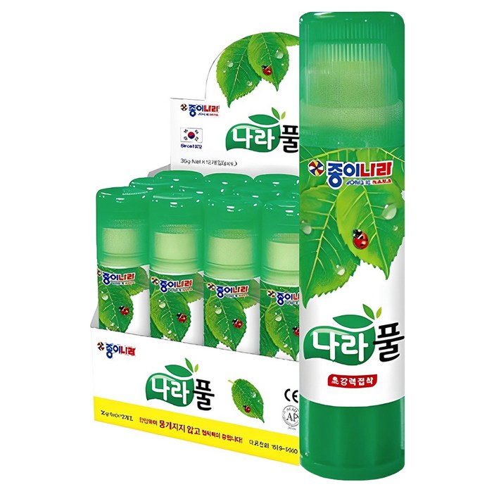 종이나라 투명 딱풀, 35g, 12개