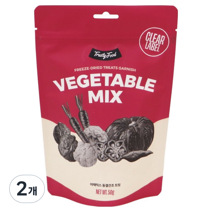 트러스티푸드 강아지 동결건조 야채 간식, 야채믹스, 50g, 2개